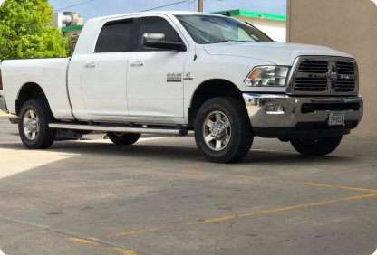White Ram heavy-duty pickup truck after windshield replacement